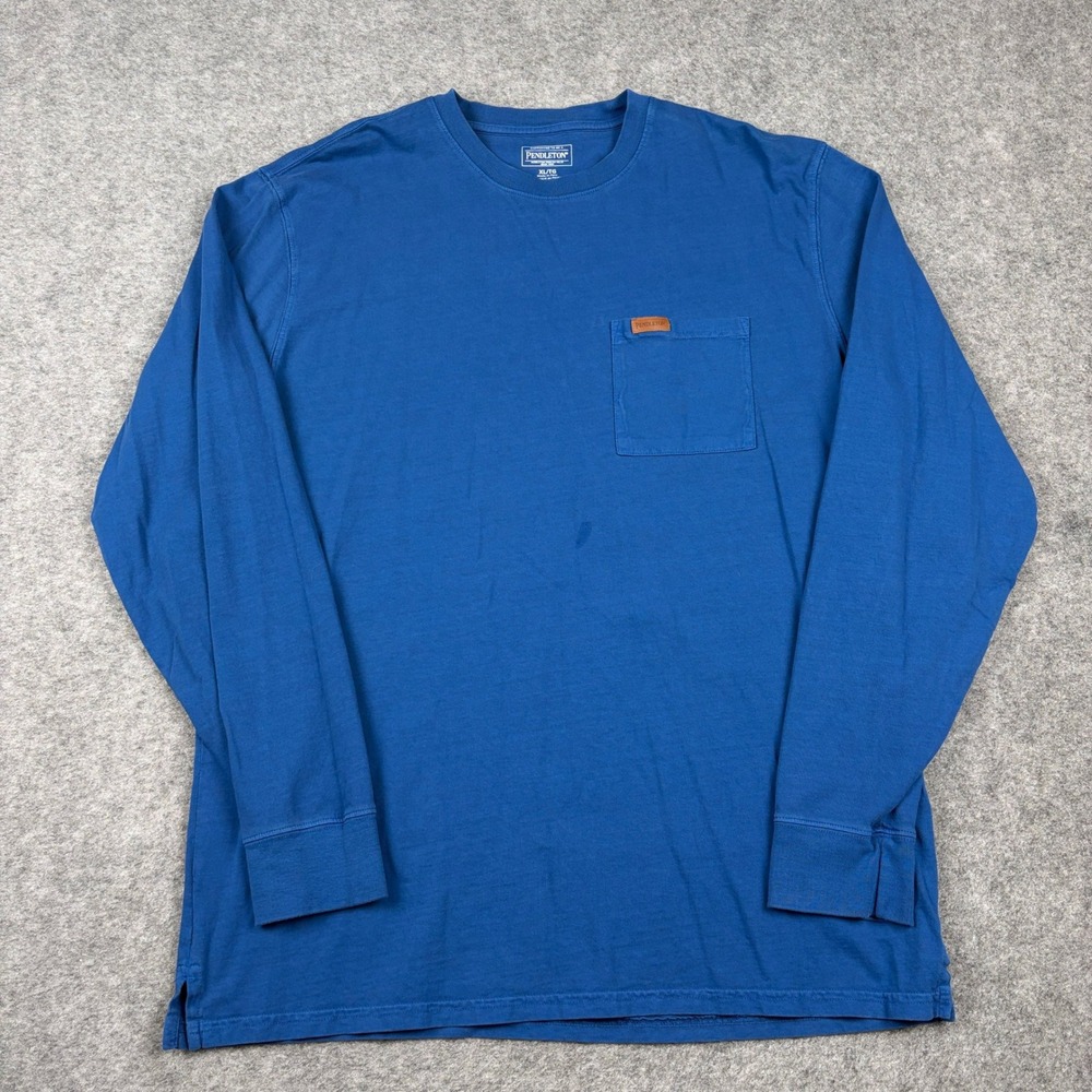 Pendleton Pocket Tee Mens XL Blue Long Sleeve Shirt Outdoors Old Money‎ Casual